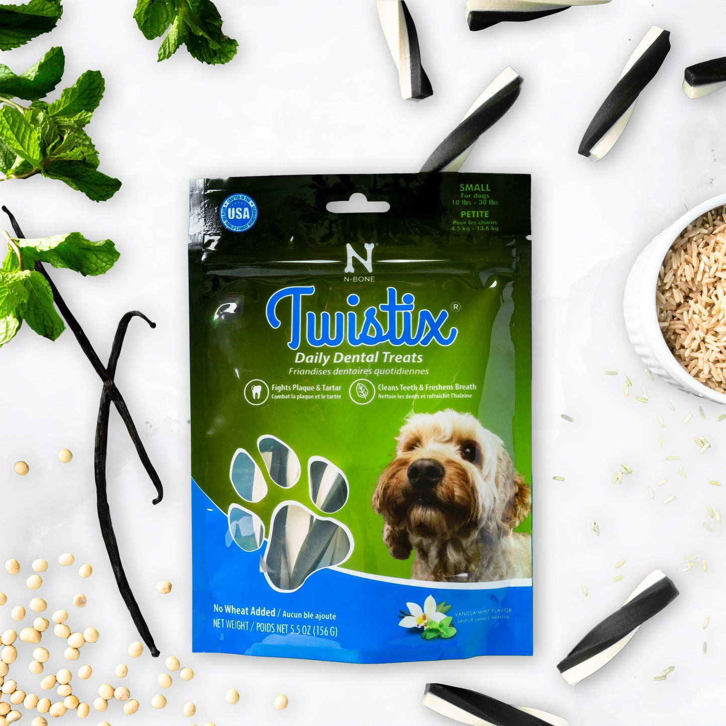 N-Bone® Twistix® Dental Treats Vanilla Mint Flavor