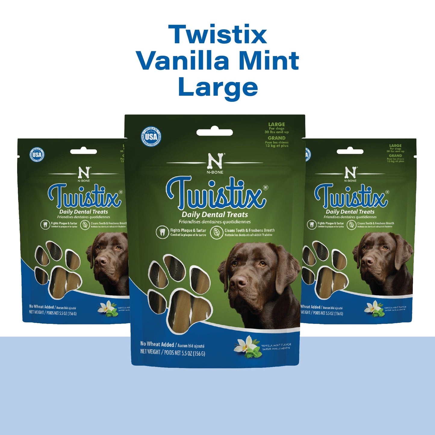 N-Bone® Twistix® Dental Treats Vanilla Mint Flavor